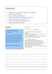 English Worksheet: Restaurant review