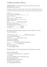 English Worksheet: Angel by Robbie Williams