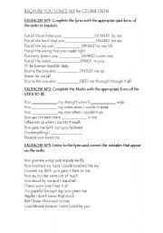 English Worksheet: Because you loved me