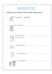 English worksheet: Ajectives- Opposites