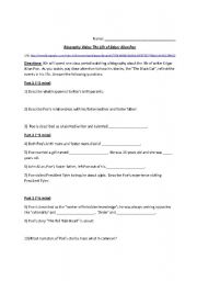 Edgar Allan Poe - Biography Worksheet