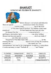 English Worksheet: Shavuot