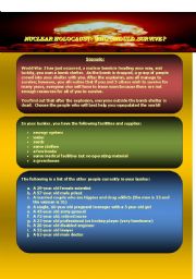 English Worksheet: Nuclear Holocaust Role Play