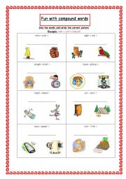 English Worksheet: Fun with compound words