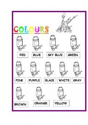 English Worksheet: colours