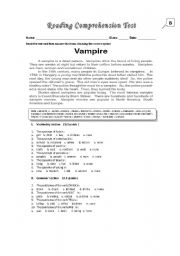 Reading Comprehension Test_Vampire