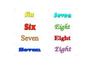 English worksheet: Spelling Numbers One to Twenty (card three)