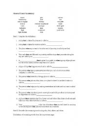 English Worksheet: Using relative clauses to define travel vocabulary