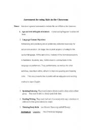 English worksheet: Skits in the classroom