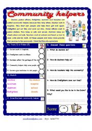 English Worksheet: Community helpers