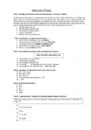 English Worksheet: Grammar & Vocabulary test.