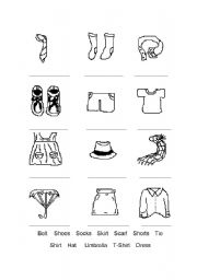 English Worksheet: My Clothes - Fill in the blank