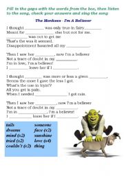 English Worksheet: Im a believer