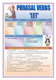 English Worksheet: PHRASAL VERBS: LET