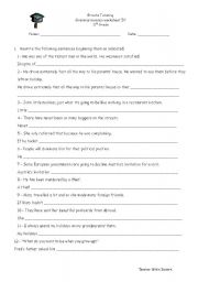 English Worksheet: Revision Worksheet 4