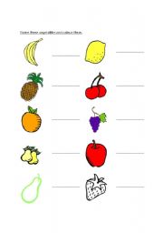 English Worksheet: Fruits