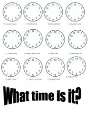 English Worksheet: What time is it? 