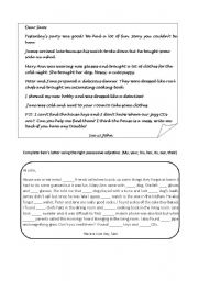 English Worksheet: Possessive pronouns