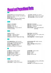 English Worksheet: Phrasal verbs