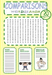 English Worksheet: Comparisons wordsearch
