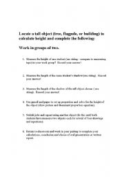 English Worksheet: Similar Figures Activity