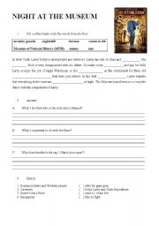 English Worksheet: Night at the Museum