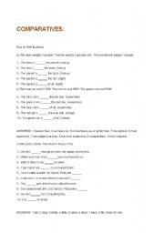 English worksheet: COMPARATIVES