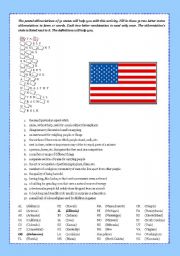 English Worksheet: Quiz using the abbreviations of the US states