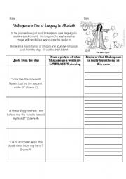 English Worksheet: Imagery in Macbeth