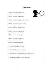 English Worksheet: Tell me about