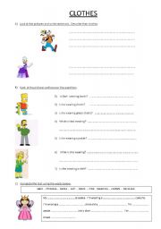 English worksheet: CLOTHES
