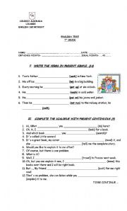 English worksheet: present simple and clothes vocabulary