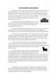 English Worksheet: article on bullfighting 