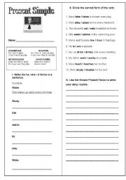 Present simple worksheet