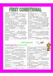 English Worksheet: FIRST CONDITIONAL