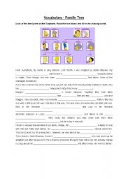 English Worksheet: Family Tree - Vocabulary