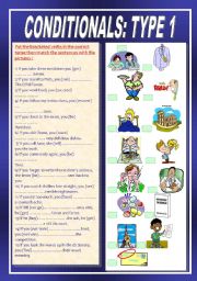 English Worksheet: conditionals: type 1