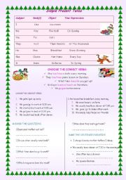 English Worksheet: PRESENT TENSE