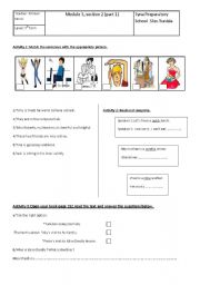 English Worksheet: module 5,section 2 part 1