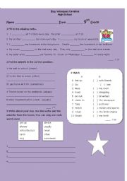 English Worksheet: adverbs of frequency quiz daily routine vocabulary