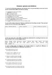 English Worksheet: Gerunds and Infinitives