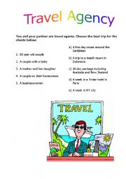 English Worksheet: travel agency