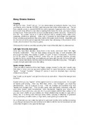 English Worksheet: Easy drama games