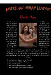 English Worksheet: American Urban Legends - Bloody Mary