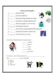 English Worksheet: Why are you learning English? worksheet