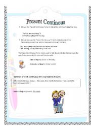 5 pages Present Continuous Tense
