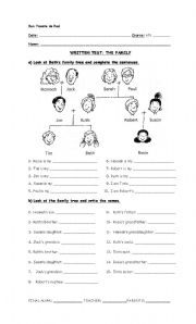 English Worksheet: The family