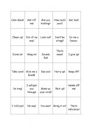 English Worksheet: popular exclamations game