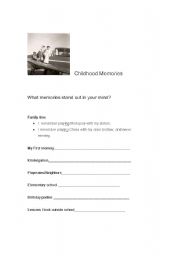 English Worksheet: Childhood Memories