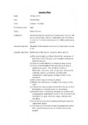 English Worksheet: Lesson Plan for advanced level students